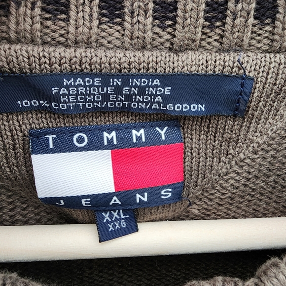 Men's Tommy Hilfiger 100% Cotton Sweater, Olive Green,XXL,Great Quality & Detail - Picture 6 of 7